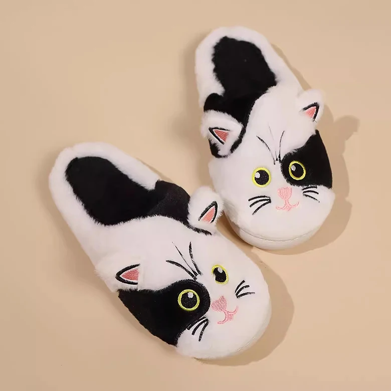 Flauschige Casual Hausschuhe Frauen Hause Casual Cartoon Designer Schuhe Herbst Winter Indoor Plüsch Rutschen Mädchen Mode Elegante Schuhe – Detail 3