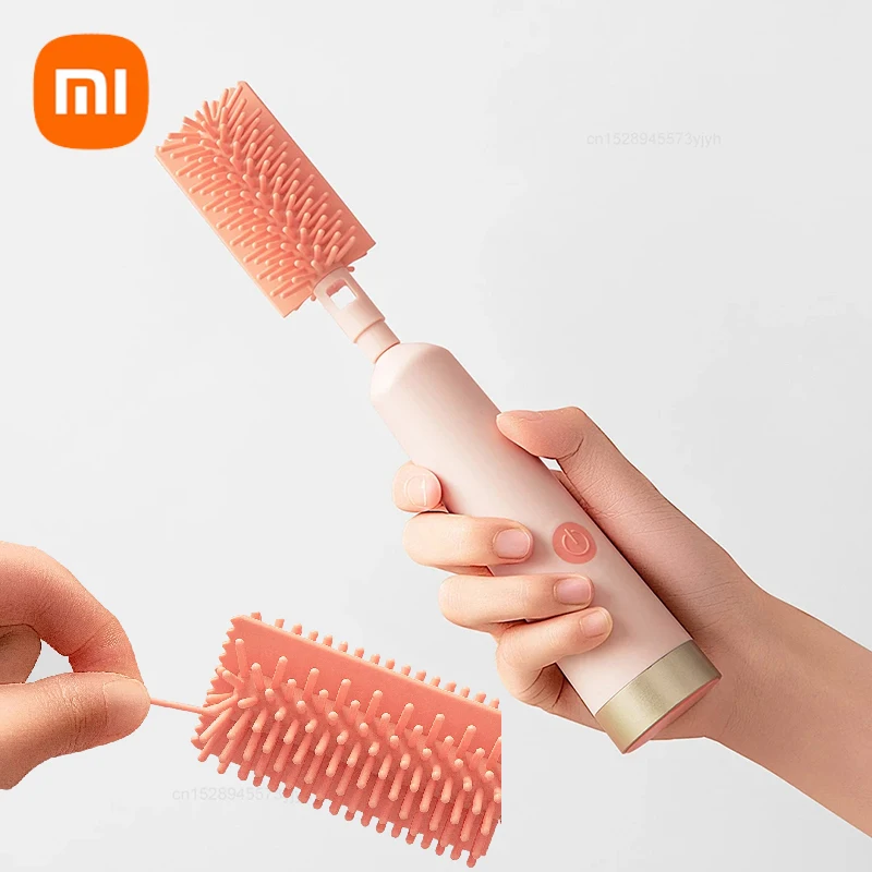 

Xiaomi Yijie электрическая силиконовая щетка для чашек, скребок для чашек с длинной ручкой, стеклянная бутылка для вина, стеклянная чашка, детская бутылка, щетка для чистки кухни