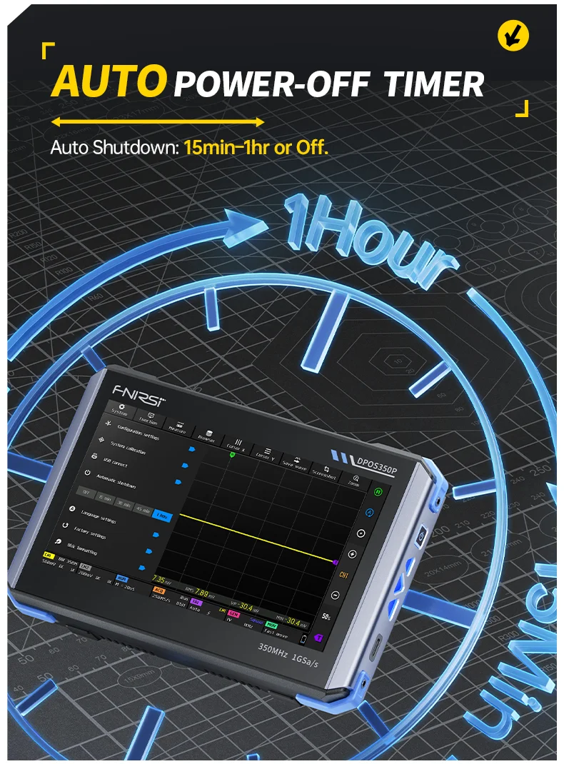 DPOS350P Digital Storage Oscilloscope: 350MHz Bandwidth, 12.1-Inch High-Definiti