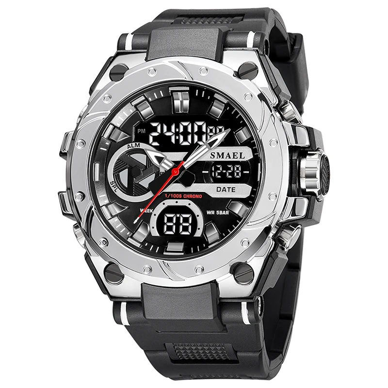 SMAEL Sport Watches: Waterproof Multifunctional Men's LED Watch with Dual Time Display and Stopwatch