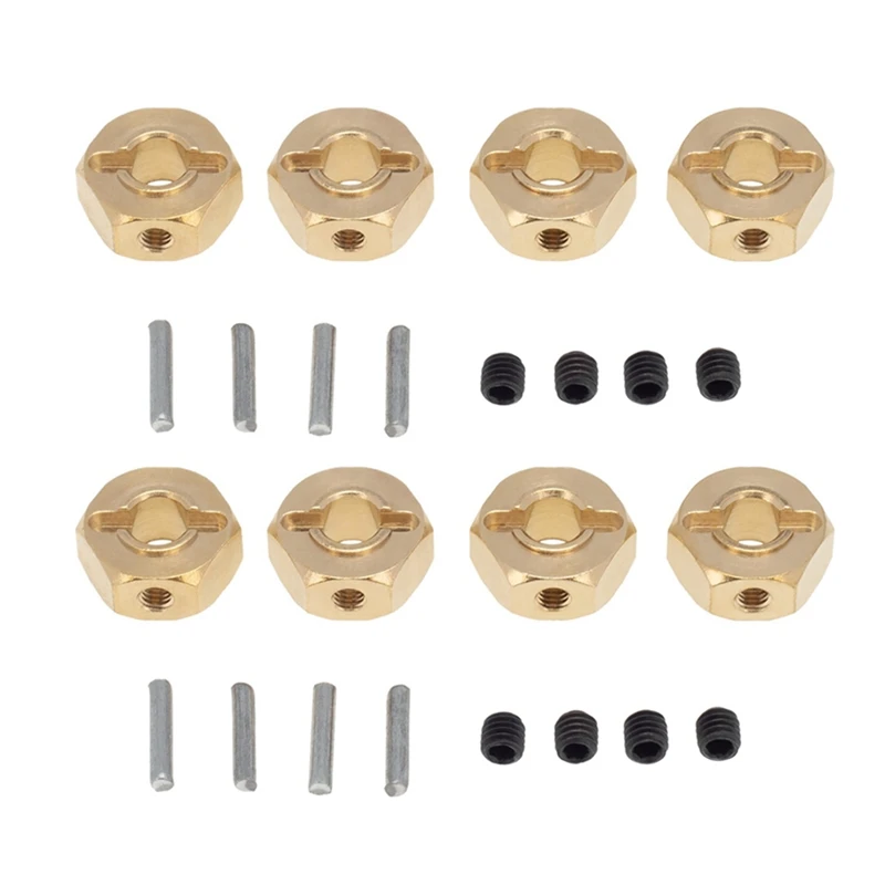 

2X Brass 12Mm Hex Wheel Hub Extended Adapter For Axial SCX10 III CC01 WRAITH RR10 Redcat GEN8 1/10 RC Crawler Car,6Mm