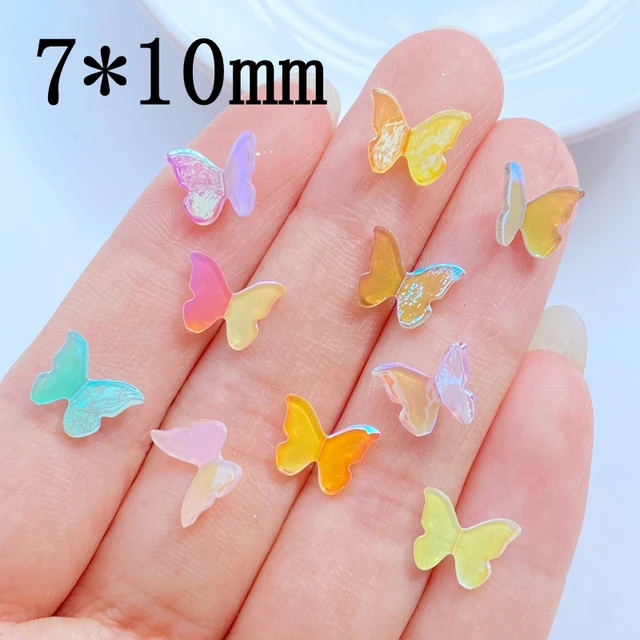 40Db Új Aranyos Mini 7*10 Mm -Es 3D -S Pillangó Sorozat Gyanta Figurák Kézművességek Lapos Díszes Ékszerek, Amelyek Hajruhák Tartozékokat Készítenek - Image 2