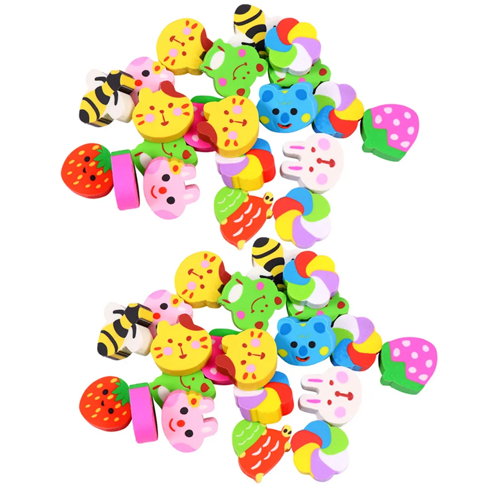 

60 Pcs Kid Toys Girls Cartoon Eraser Cute Erasers Kids Fun Students Bulk Rabbit Multi-function Mini Delicate Use