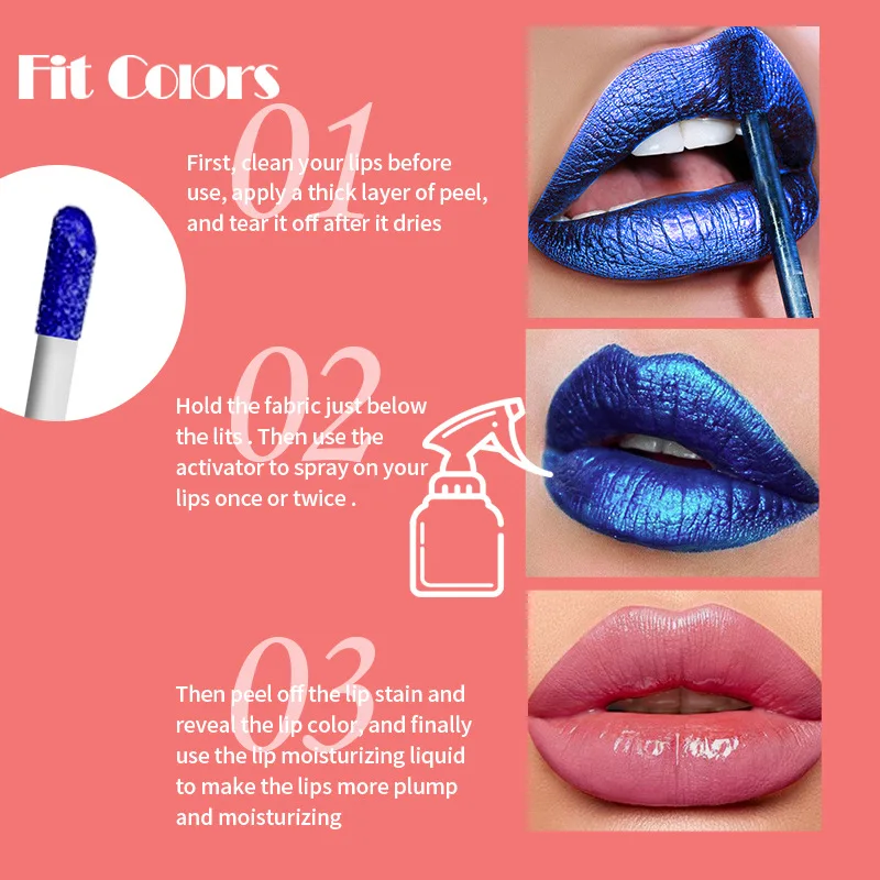 Blue Peel Off Liquid Lipstick Waterproof Tear Off Lip Gloss Long Lasting Moisturizing Sexy Red Lip Tint Lipgloss Makeup Cosmetic