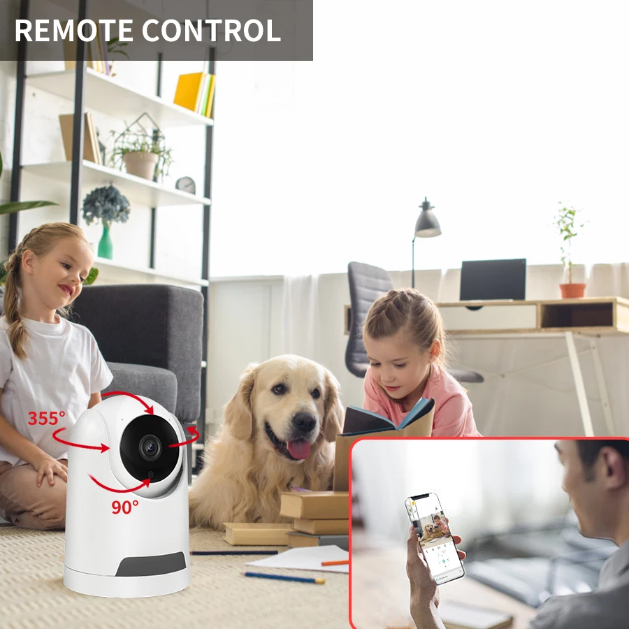 3MP WIFI surveillance camera CCTV indoor pet and baby monitor wireless network security camera PTZ two-way voice intercom TUYA 3