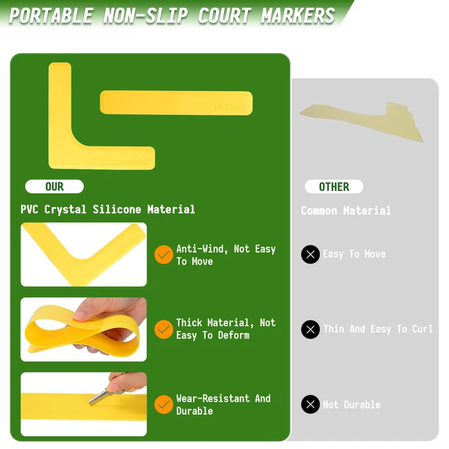 Pickleball Court Lines Marker Kit Anti-Slip and Wind-Resistant Throw Down Markers 28pcs Pickleball Net Court for Outdoor Court 2