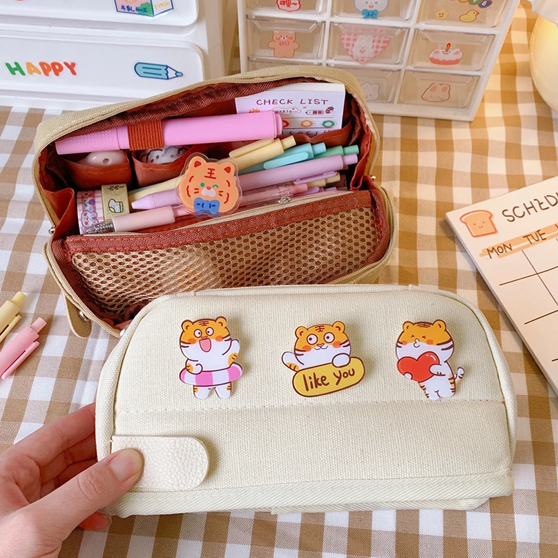 Pencil Case For Kids Canvas Cute Pencil Case For Girls Large Japanese  Pencil Case Kawaii Cute Pencil Pouch For Kids And Girls