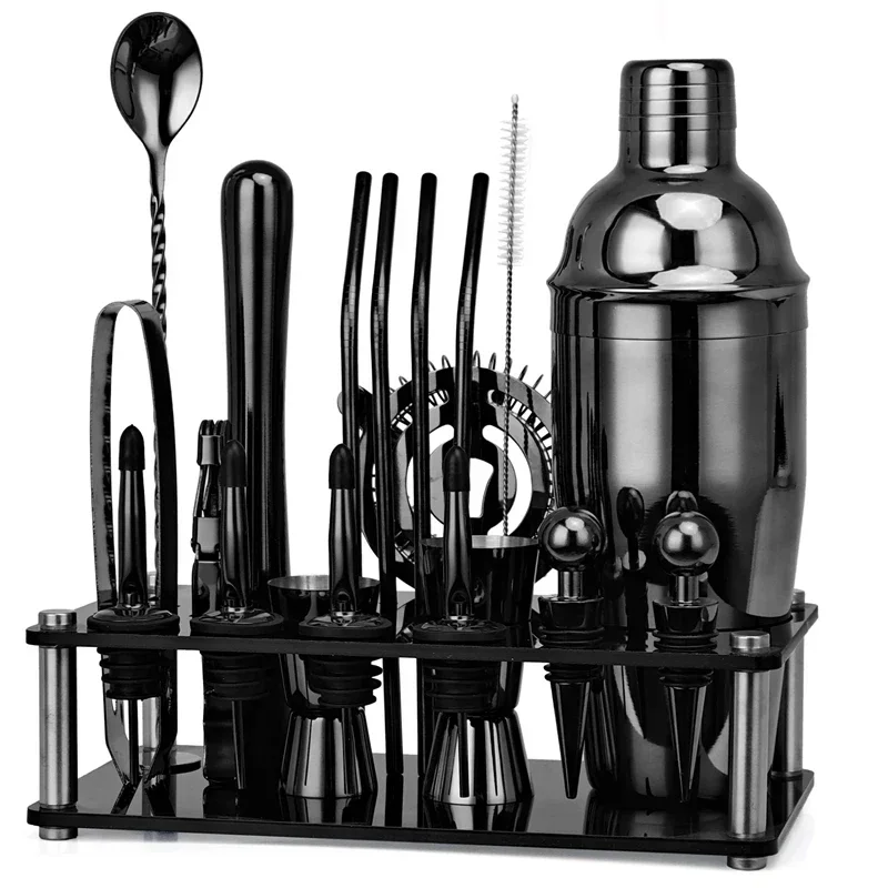 Cocktail Shaker Cocktail Bar Tools 20piece Complete professional cocktail boston shaker drinks Bartender kit cocktail mixer Set household utensils for hospitality
