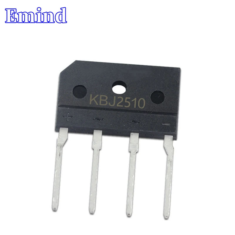 

20/50/100/200/500Pcs KBJ2510 Bridge Rectifier KBJ25M Bridge Stack 25A/1000V KBJ Footprint Flat Bridge Cutable Foot
