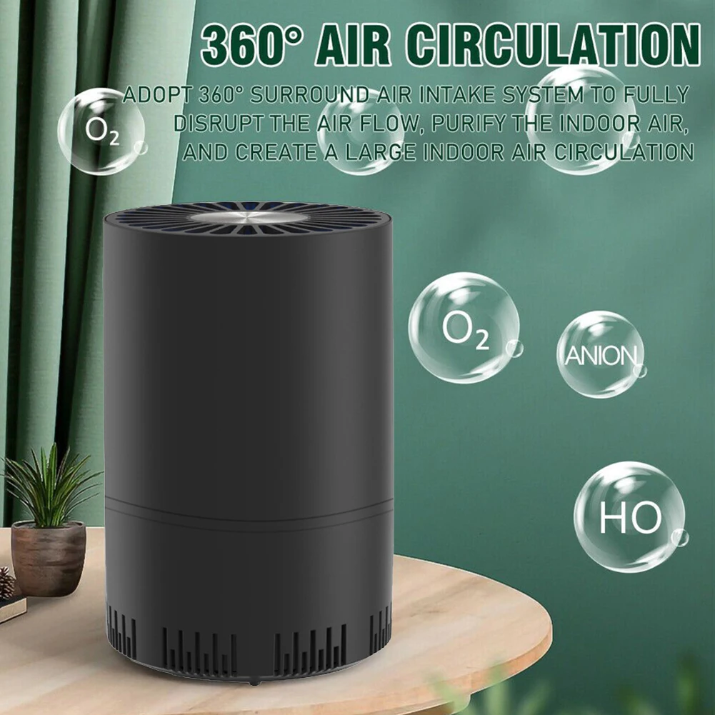 

1pc Black Home Vehicles Air Filter USB Power Supply Household Supplies For Removing Formaldehyde And Air Purification 12.5cmx8cm