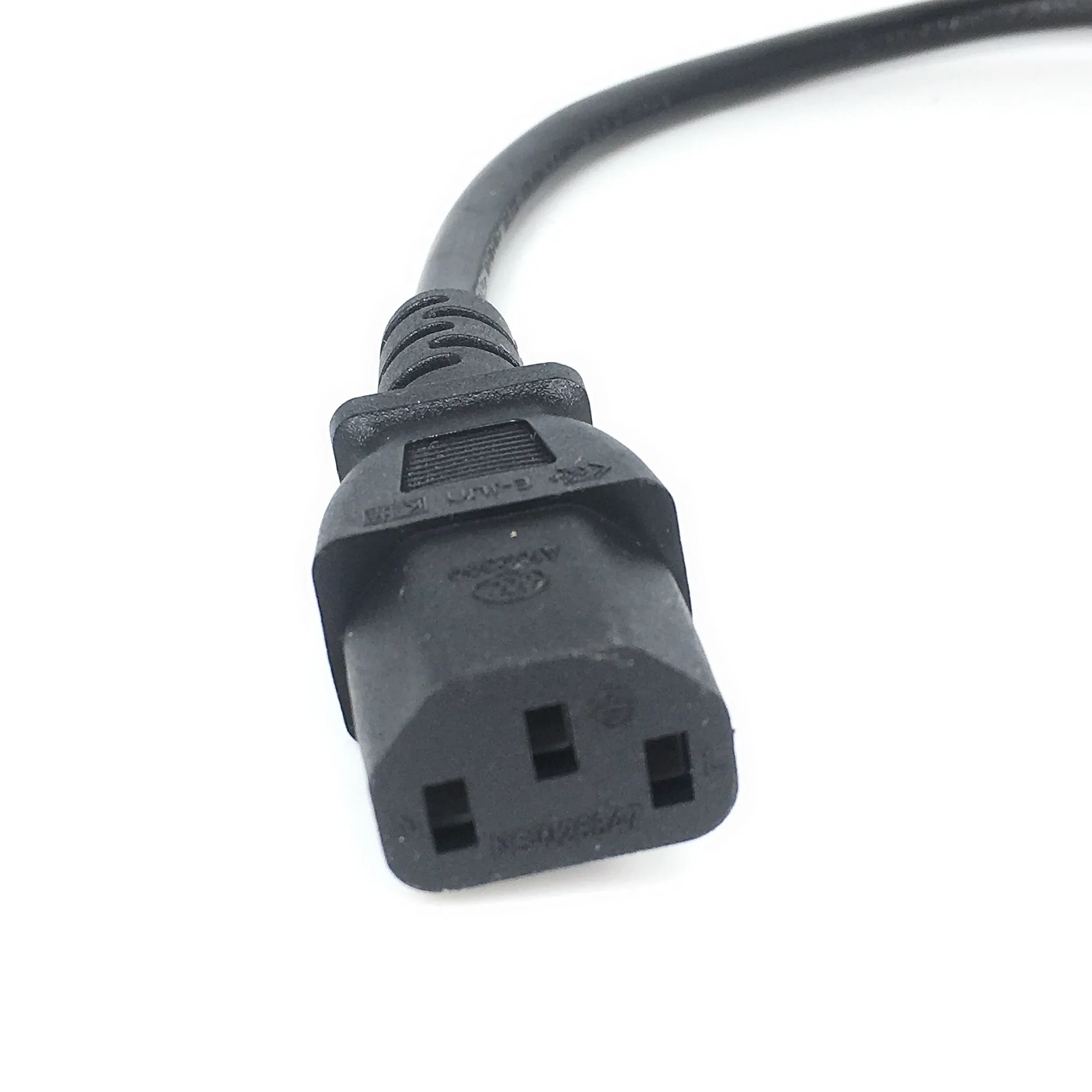 Power Cable Power Cord IEC320 3 pin C14 TO Male C13+2 hole EU 4.0mm Female socket AC power cord 0.3m Y Type Splitter Power Cord IEC320 3 pin C14 TO Ma