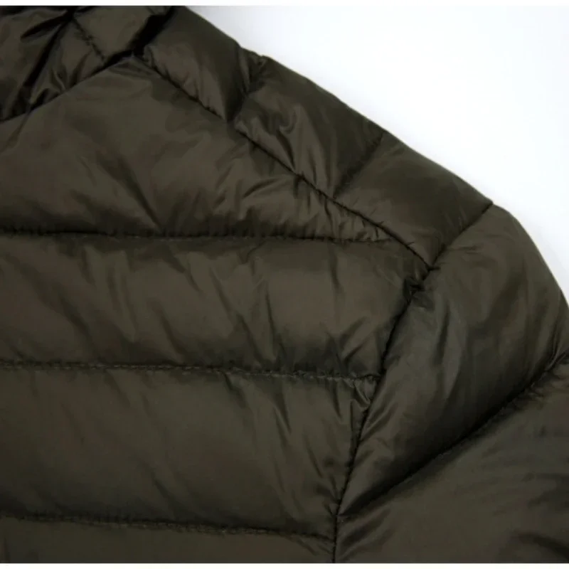 Men's 90% White Duck Down Lightweight Thermal Hooded Down Jacket