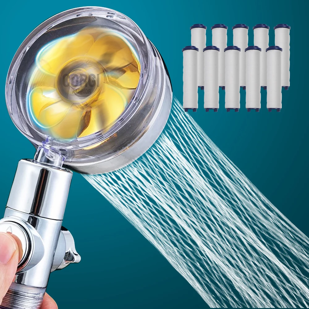 HighPressureWaterSavingHandheldPropellerTurboVortexShowerHead