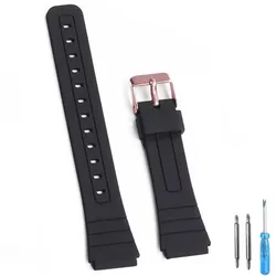 Silicone Watch Strap - Soft and Durable Wrist Bracelet - 18mm (Rose gold buckle)