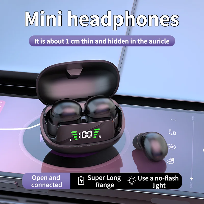 Compact Wireless Bluetooth Earbuds with Mic - HiFi Sound & Universal Compatibility