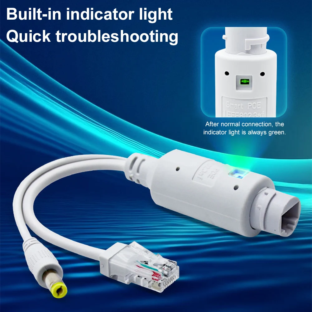【Get the Perfect Fit】 48V To 12V POE Spliter Waterproof Supply Module Injector Extender IEEE802.3af/at Compliant POE Cable 10/100Mbps for IP Camera.