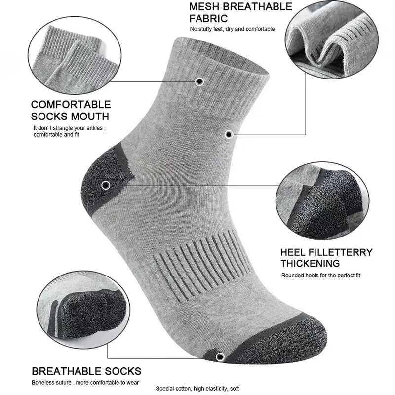 Mens Socks 6 Pairs/Lot Men Sport Socks Sweat Absorption Outdoor Socks Deodorizing Warm Gym Mid Tube Gym Trianing For Men