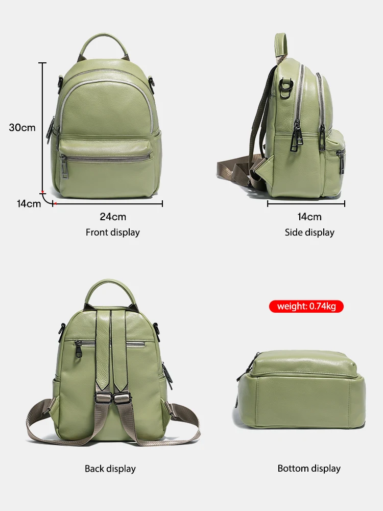 Zency Women Leather Backpack Knapsack Girls Backpacks Satchel