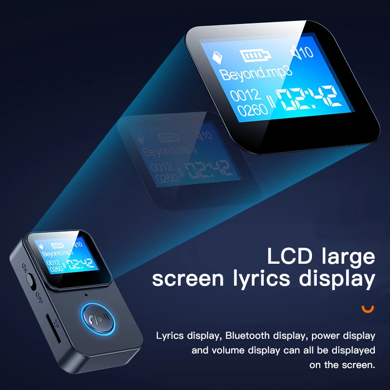 LCD 화면 음악 미디어 플레이어 5.0, 원격 카메라 지원, 5V 블랙 오디오 액세서리, 무손실 사운드