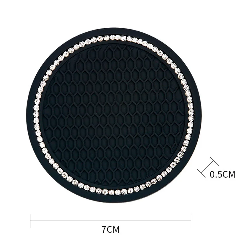 Car Coaster Anti-slip Pad Silicone Water Cup Holder Round Heat Insulation Mat Gadgets 2PCS Car Interior Accessories