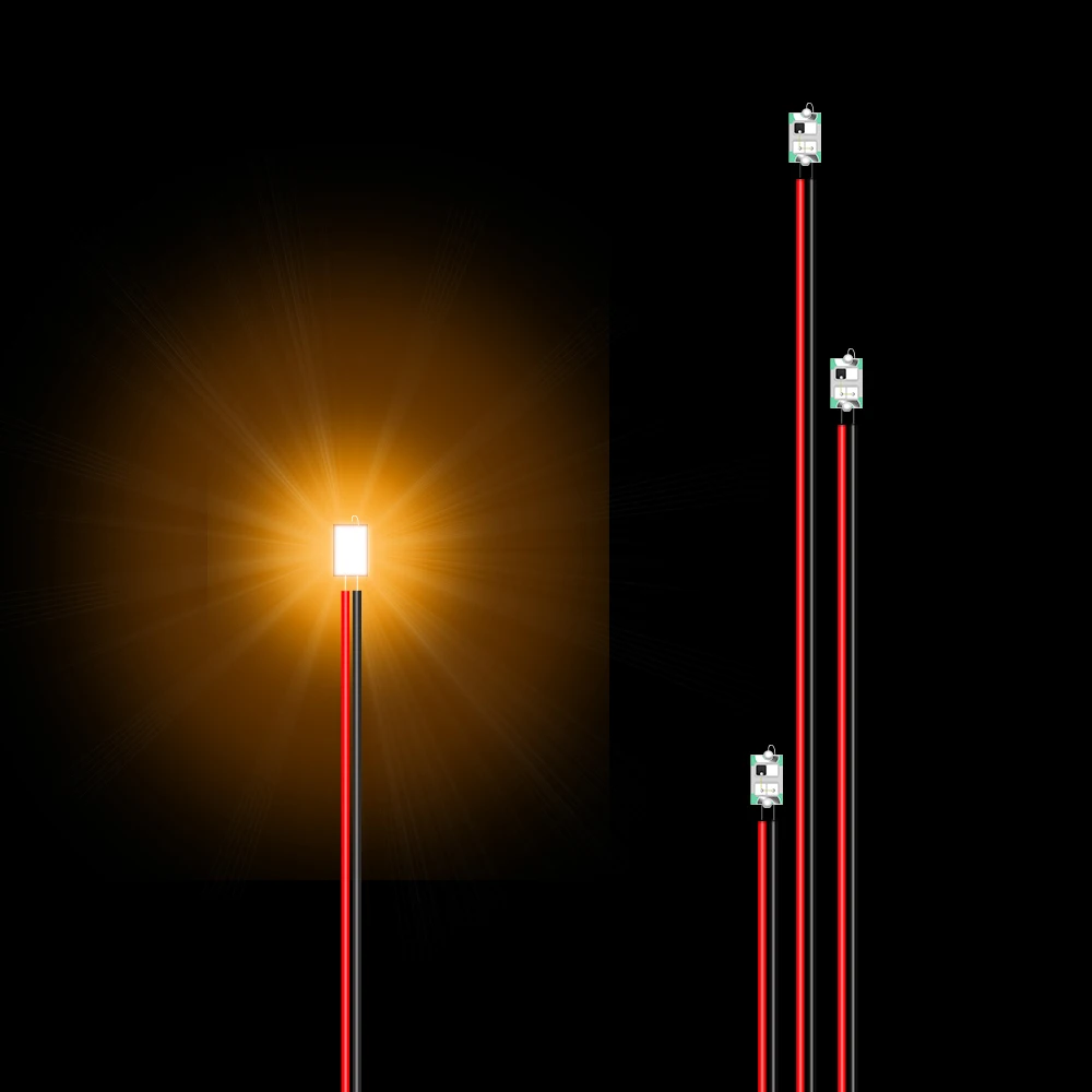 10PCS 12V Wired Led Smd 0805 Led Lamp Flashing Models Train Pre-Soldered Micro Litz with Resistance for Train Railway Landscape 6