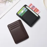 Men's Slim Minimalist Front Pocket Wallets RFID Blocking Credit Card Holder Portable Leather Wallets 3