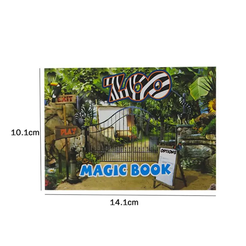 127D Funny Realistic Animal Picture Book Trick Close-Up Toy for Magic Trick Paper Made Toy Relieve Stress Moving Images Book