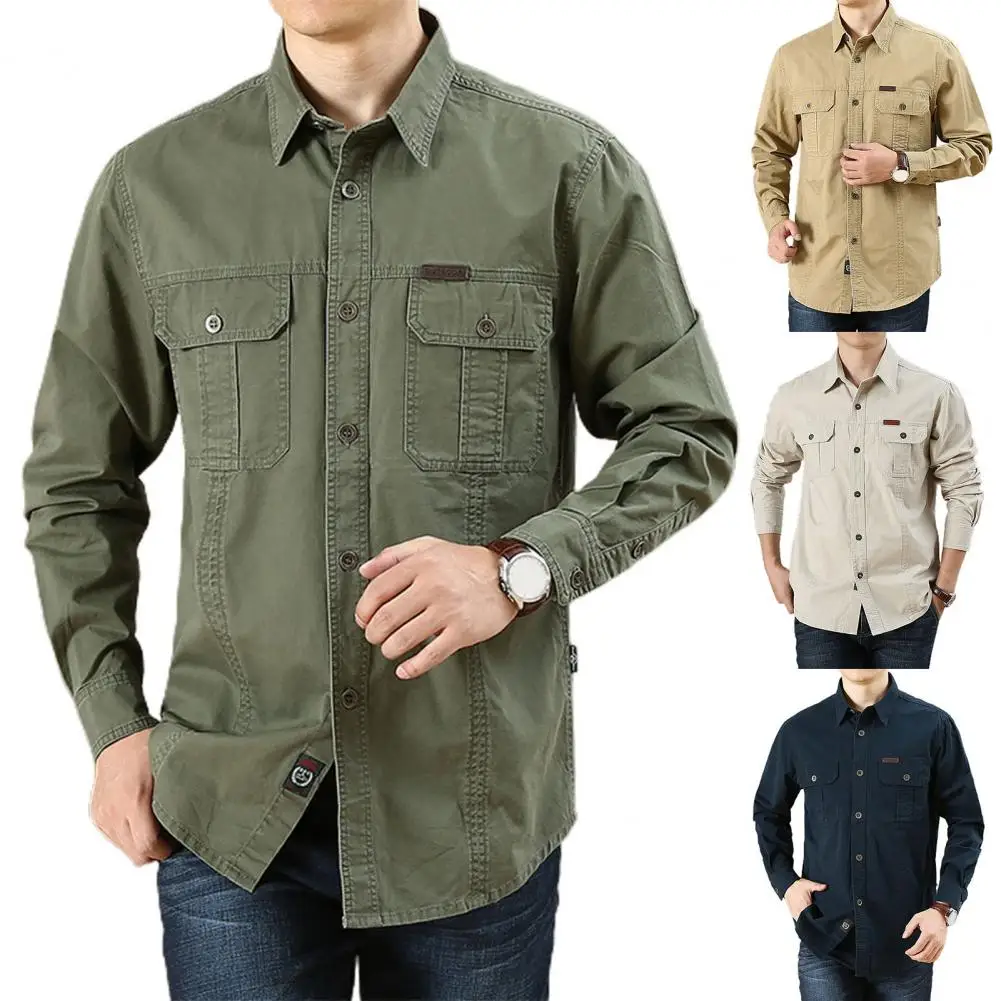 Spring Autumn Denim Men Shirts Long Sleeve 100% Cotton Camiseta Masculina Army Military Casual Shirts cotton shirt denim shirt long sleeve shirt men casual shirt