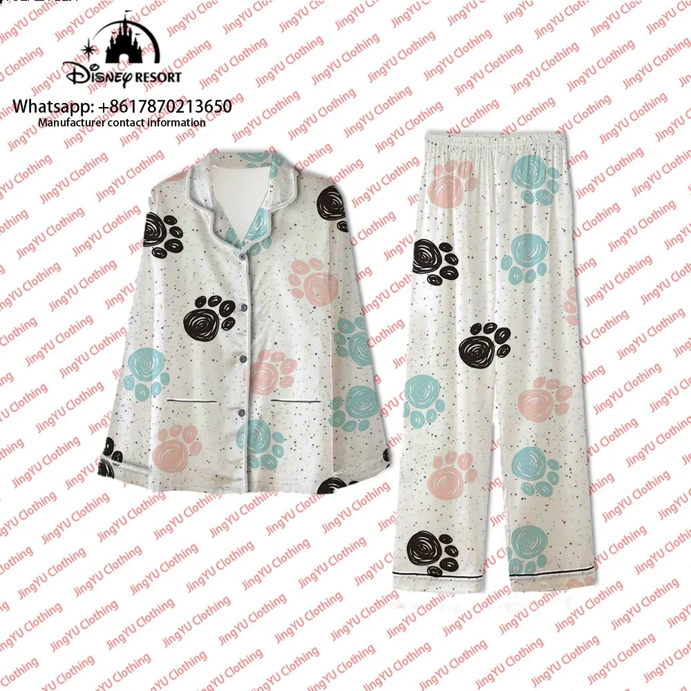 2023 New Autumn Casual Two-piece Mickey and Minnie Cartoon Printed Long Sleeve Long Pants Women's Pajamas Set Home Pajamas