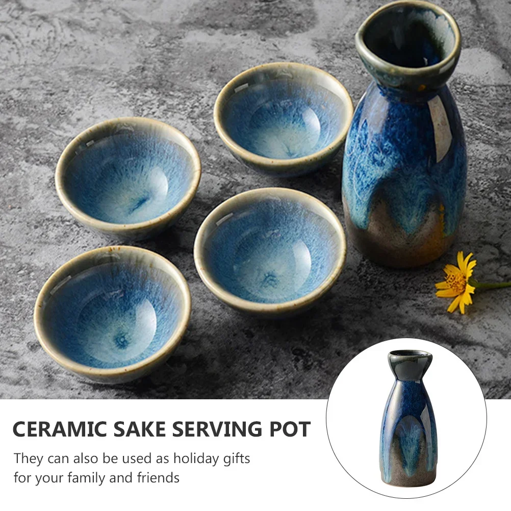 Sake Set Japanese Ceramic Cups Bottle Saki Pot Decanter Wine Sets Coldholders Warmer