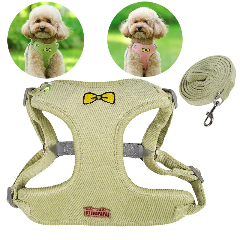 Adjustable Pet Vest Harness For Small Dogs Soft Fleece Puppy Dog Cat Harnesses And Leash Set
