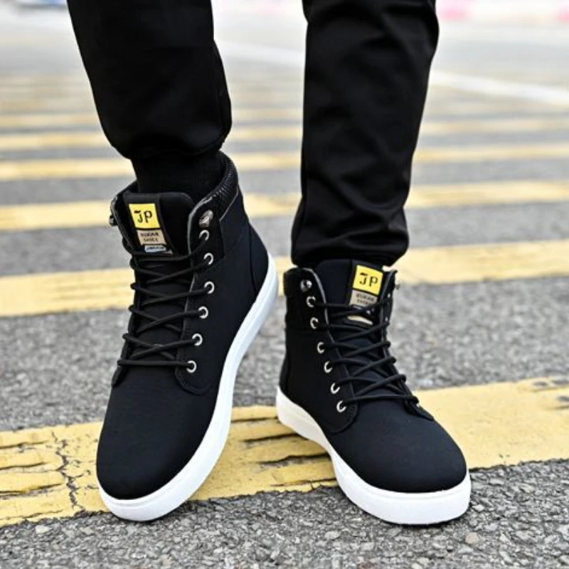 Spring High Top Men Shoes Luxury Leather Men's Sneaker Fashion