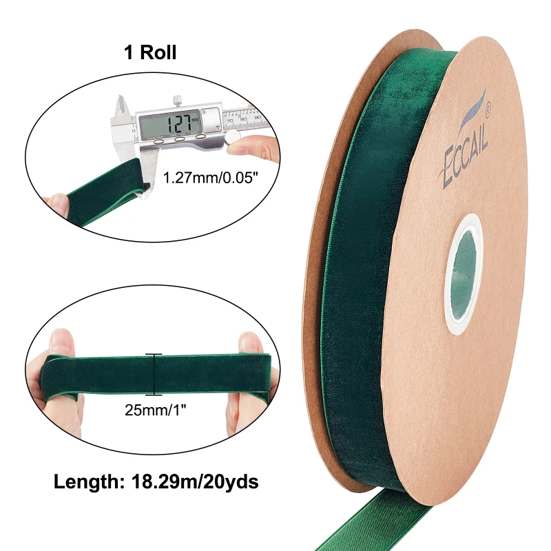 Cinta De Terciopelo Burdeos De 3/8 Pulgadas 25 Yardas Para árbol De