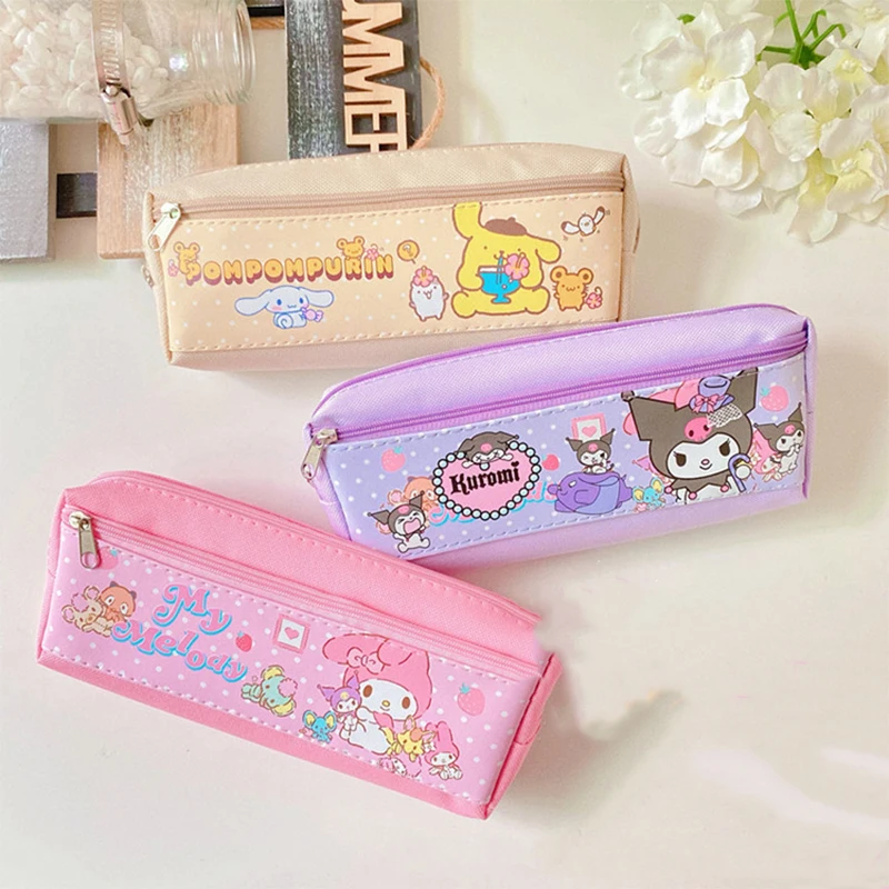 Sanrio Kuromi My Melody Cinnamoroll Pencil Case Kawaii Cartoon Student  Transparent Double-Deck Girl Child Study Stationery Gift - AliExpress