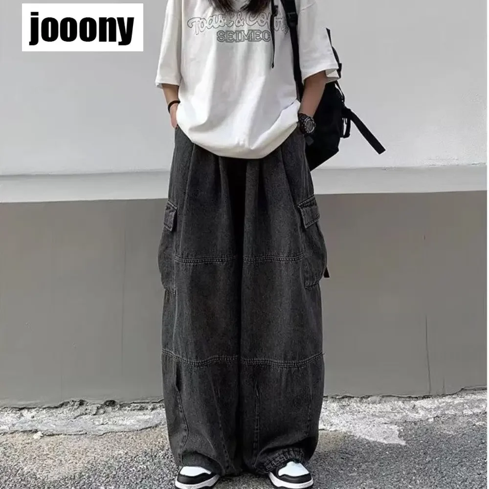 2022 Spring Autumn Trousers y2k baggy jeans for men Wide leg Pants Pockets Elastic Waist Streetwear Loose comfortable Pants 2