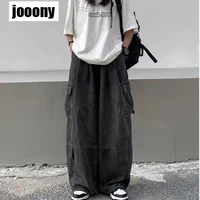 2022 Spring Autumn Trousers y2k baggy jeans for men Wide leg Pants Pockets Elastic Waist Streetwear Loose comfortable Pants 2