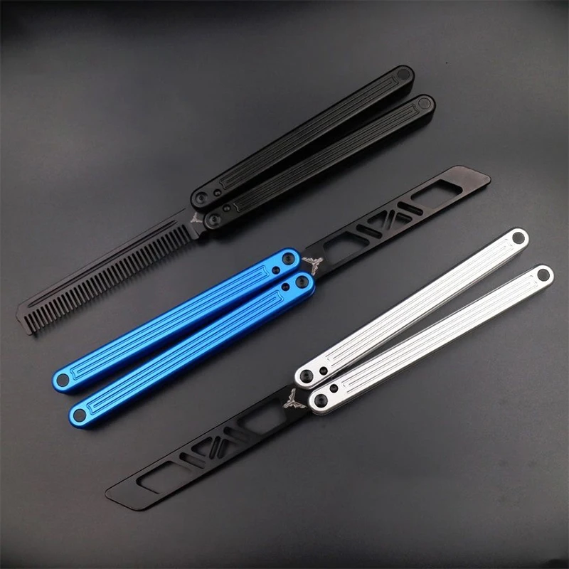 

Butterfly Knife Flipper Balisong Trainer Comb Glidr Arctic Clone Aluminum Handle CNC Bushing System EDC Knife Butterfly Knife Fl