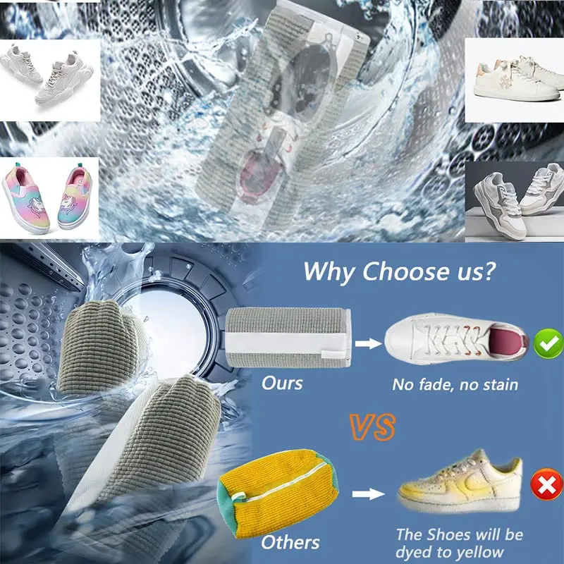 Durable Shoe Wash Bag,Travel Convenient Shoe Washing Bag,with Strong Zippers,Home Use Anti-Deformation Shoe Laundry Washing Bag 6