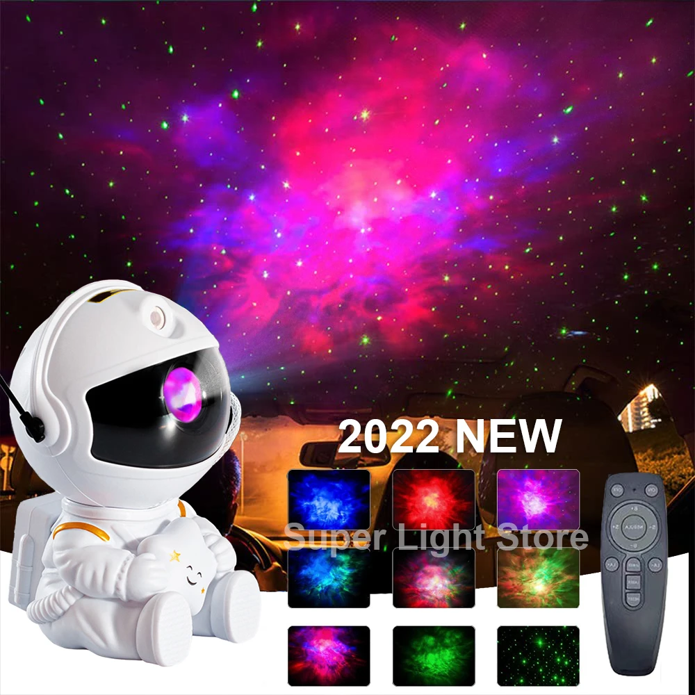 Hot Galaxy Star Projector Starry Sky Night Light Astronaut Lamp Home Room Decor Decoration Bedroom Decorative Luminaires Gift hatch night light