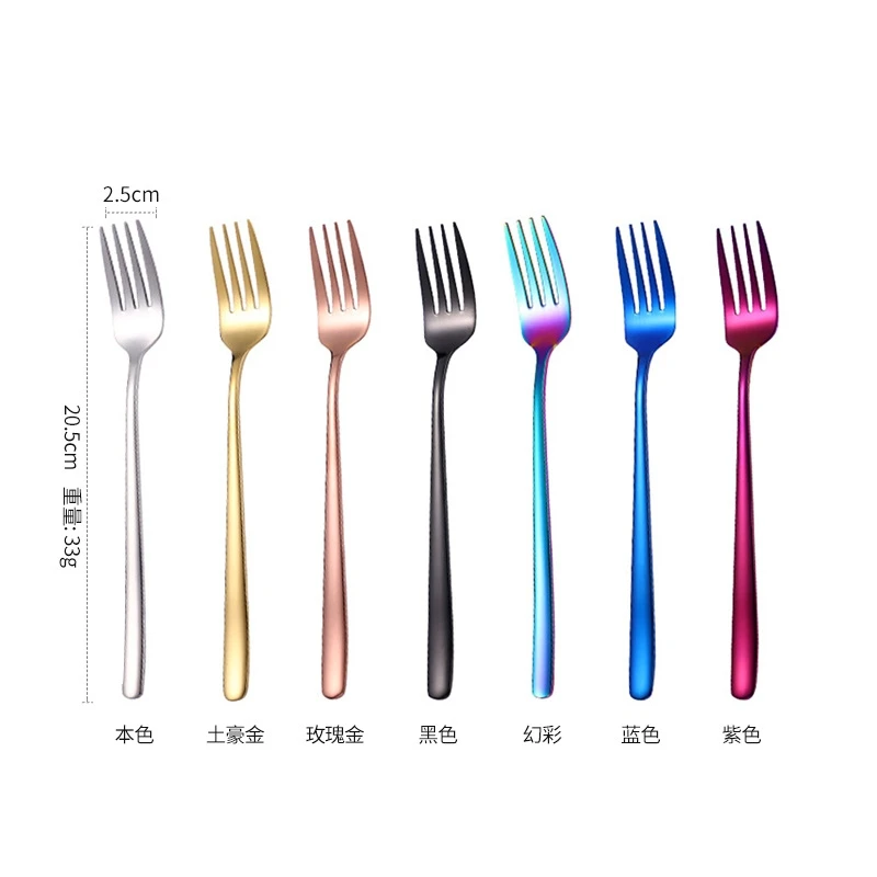 304stainlesssteelspoonForkCreativecoffeespoonGoldplated