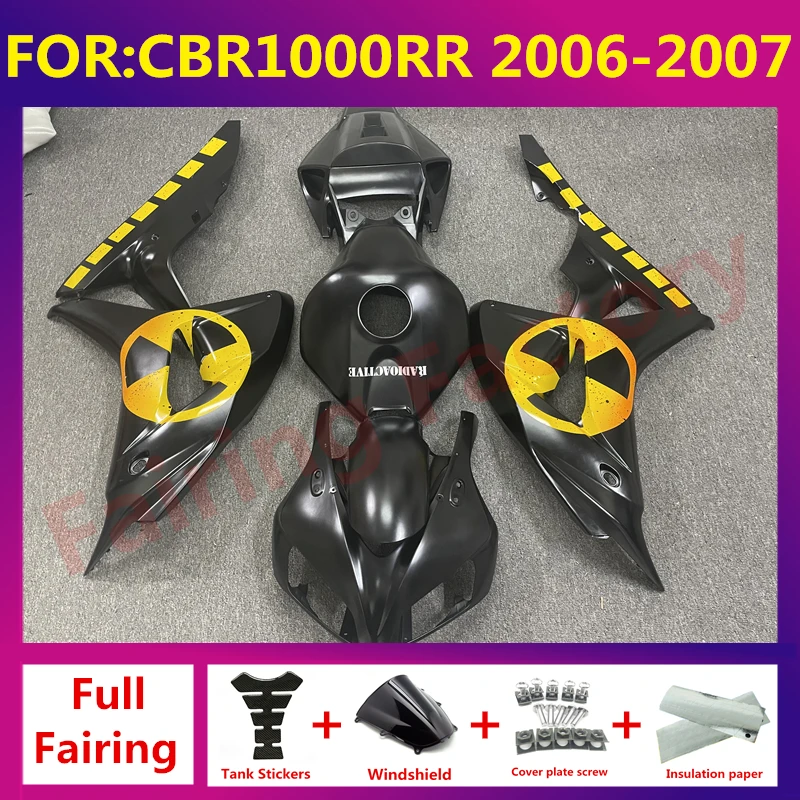 

For CBR1000RR CBR 1000RR CBR1000 RR 2006 2007 Motorcycle Injection full Fairing Kit fit Bodywork fairings zxmt set yellow black