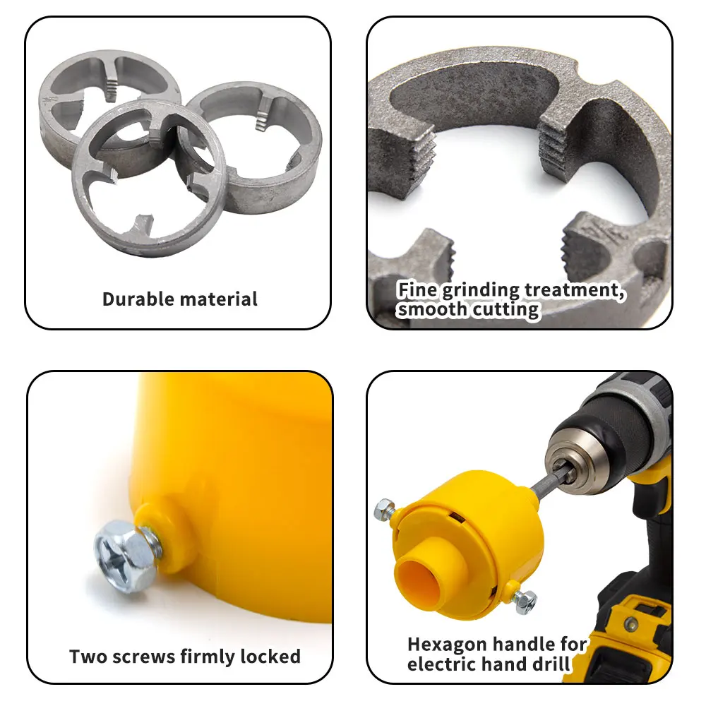 8pc Plastic Water Pipe Board Teeth Tap Wrench Hand Drill For Changing Water Pipe Threading Tool Accessories Set_voghion.com