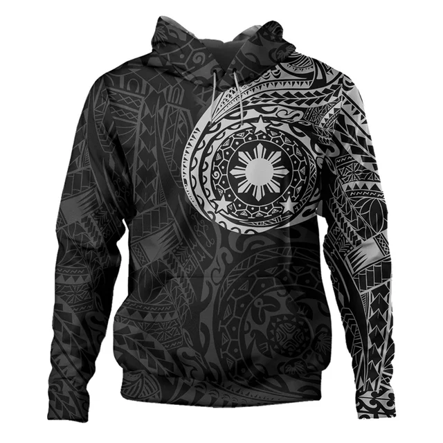 Philippines Filipinos Polynesian Sun Tribal Printing Hoodies For Men and Kid Cool Clothing 2