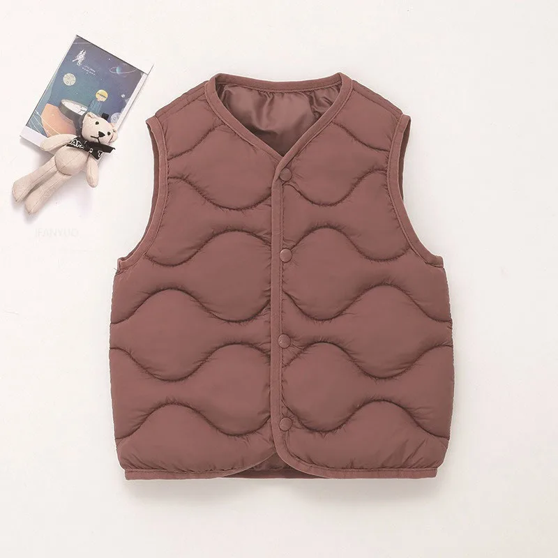 Children Warm Cotton Vest Fashion Solid Boys Girls Baby Toddler Autumn Winter Waistcoats Casual Versatile Kids Clothing Tops children vest