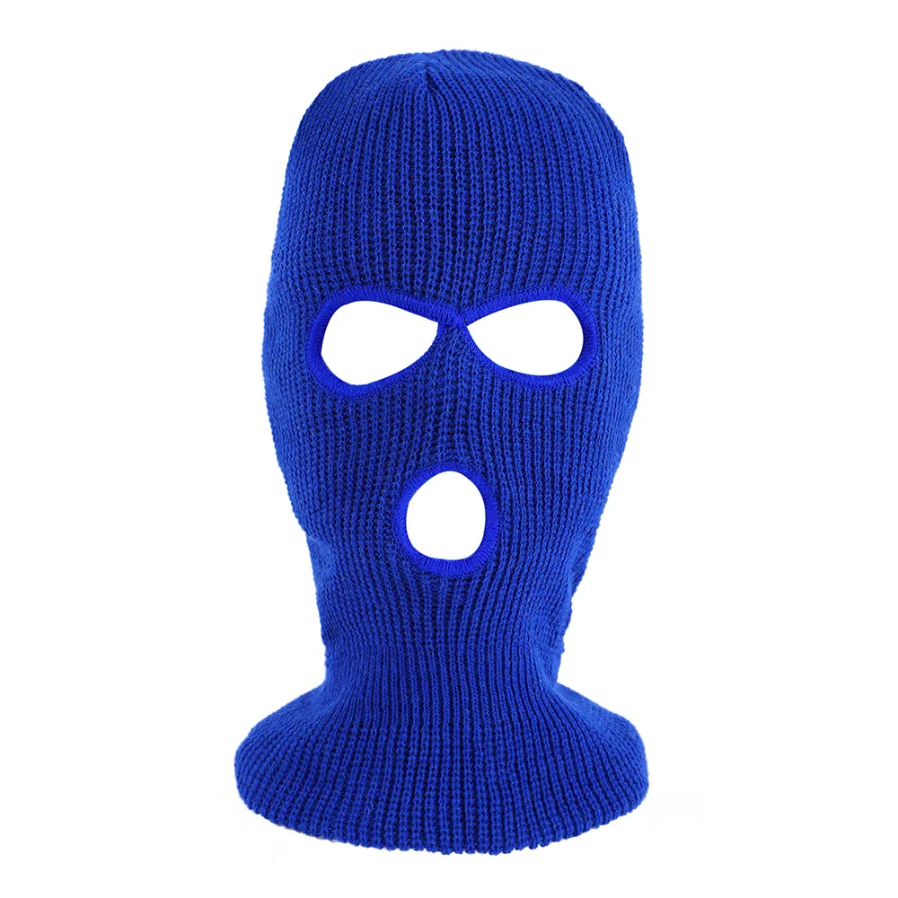 Neue Drei-Loch-Strickmütze, einfarbig, vielseitige Strickmütze für Erwachsene, warmer Nackenschutz, Skimützen, geeignet für Männer und Frauen – Detail 17