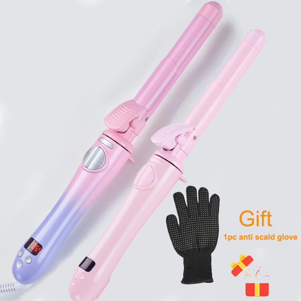 

New 25MM Ceramic Barrel Hair Curler 1 Inch Magic Curling Wand Beach Curl Irons Auto Rotation Wavy Hair Styling Appliances