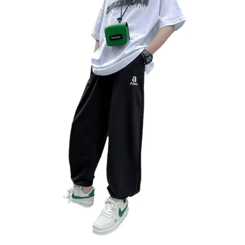 Jogging children's sports pants boys' casual pants thin spring and autumn polyester sportswear long sanitary