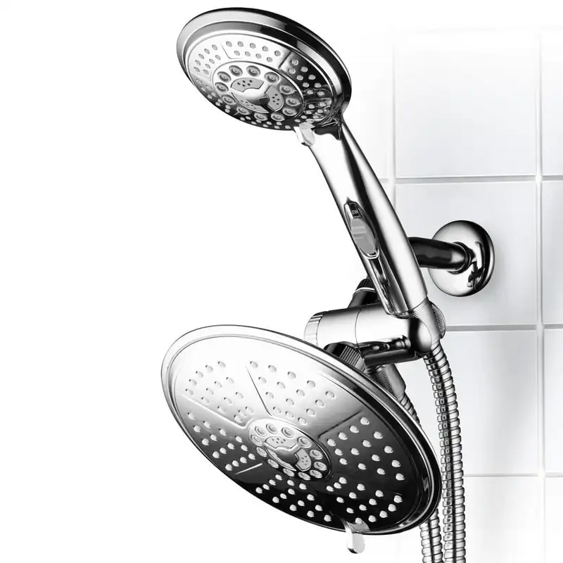 

3-Way Rainfall Combo Shower with Patented ON/OFF Pause Switch Technology, Chrome Ducha Fan with water spray Duschkopf душ т