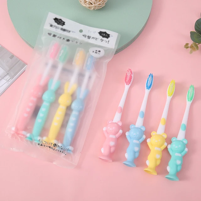 4pcs Cute Candy Color Tooth Brushes Baby Kids Toothbrush Soft Fine Bristles Teeth Brush Children Oral Care Cleaning Tool 1