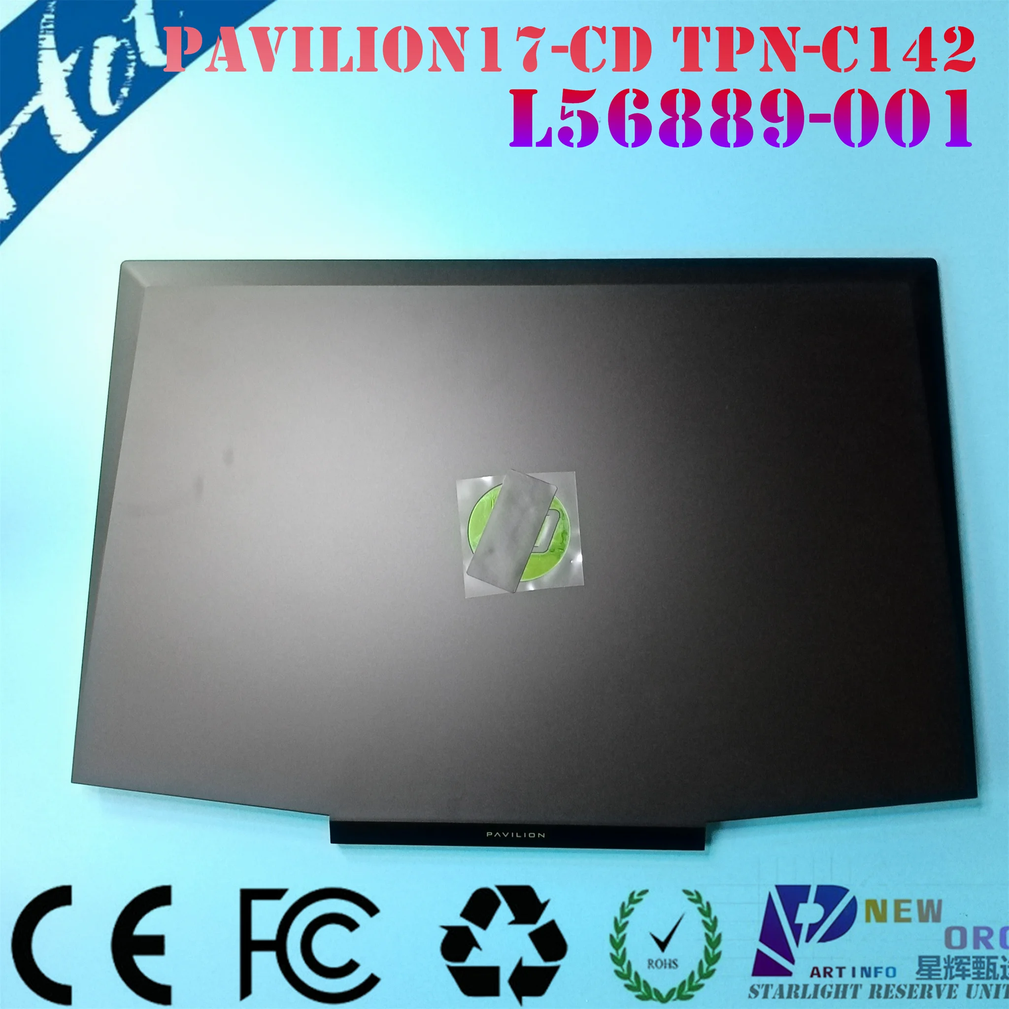 

New Org Laptop LCD back cover lid rear for HP PAVILION 17-CD TPN-C142 Series Green logo L56889-001